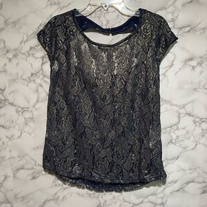 Zara Trafaluc Scoop Neck Lace Top Size S